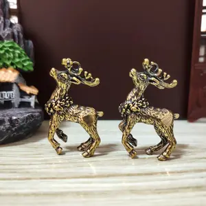 Brass Good Luck Deer Home Decor, Feng Shui Ornaments, Desktop Decorative Ornament, Artistic Addition, Perfect Gift for Friends and Family, Express Wishes