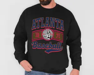 Vintage Atlanta Baseball 90s Style Sweatshirt, Baseball Team Shirt, Atlanta Game Day Tee, Throwback Atlanta Shirt, Baseball Mom Tee