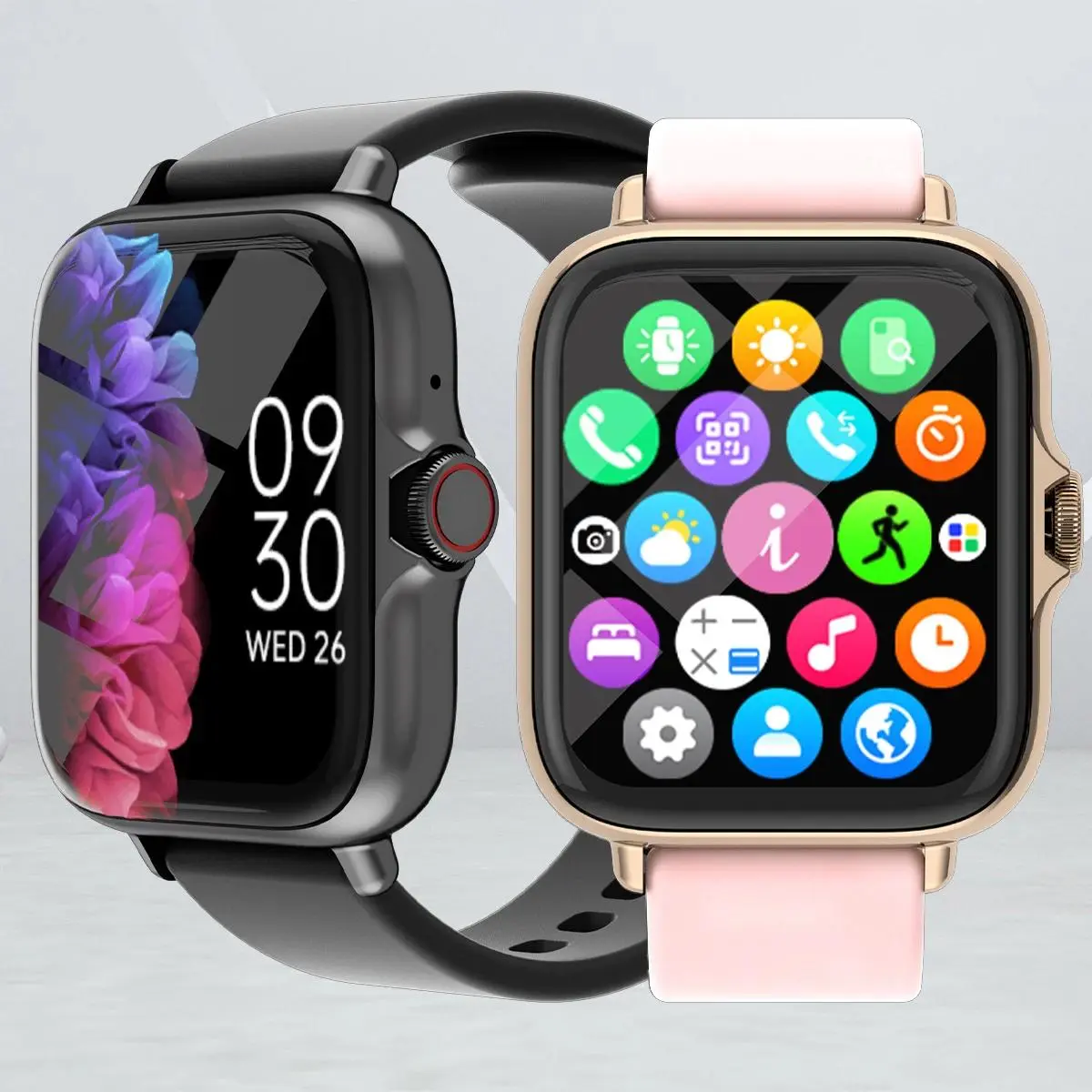 Smartwatch Waterproof, Wireless Touchscreen Fitness Tracker with Heart Rate Monitor, Sleep Tracking, Pedometer, Call & Message Notification, Voice Call Support, Unisex Wearable Device