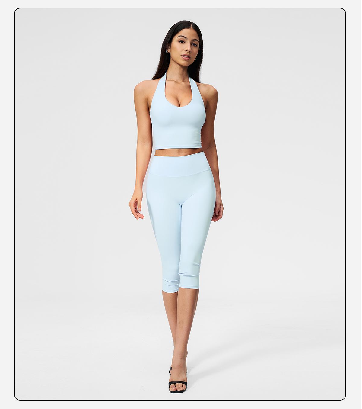 MFVIM Women’s halter V-neck yoga set — high-waisted, thigh-lifting fitness leggings; seamless, quick-dry running two-piece set with a second-skin feel,travel essentials,camping essentials,back to school,back to school haul