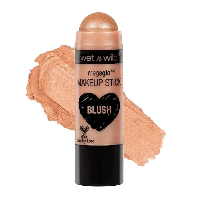 Wet N Wild MegaGlo Blush Makeup Stick - #802A Hustle & Glow, Flawless Brightening Cosmetic Contour, Single Item Suitable for All Skin Types, Any, Vegan, Adults, Radiant, Cruelty Free, .21 Ounces