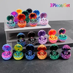 3-Piece Dragon Egg Decor Set, Collectible Figurine, Includes 3 Eggs & 3 Flying Dragons, Multicolor Options, Random Eyes, Perfect for Home Desk Decoration