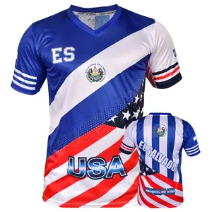 Fury El Salvador and USA Flag Mix Soccer Jersey Design for Men / Women / Unisex shirtslatinas
