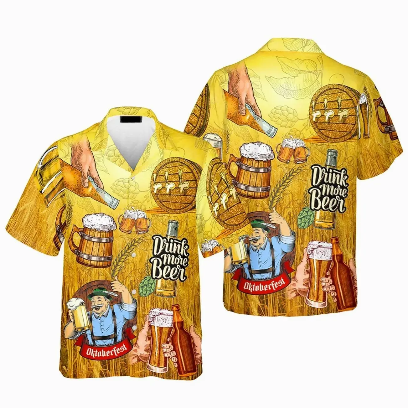 Festival Lovers Oktoberfest Hawaiian Shirt, 100% Woven Polyester, Casual Polka Dot, Short Sleeve, Available in Sizes S to 5XL - Breathable 1