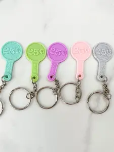 1pc 3D Printed Quarter Token Keeper for Shopping Carts, Shopping Cart Coin Keychain, Highquality Token, Durable Keyring, Keychain Charm, Holiday Shoppers, Never Need a Quarter for Carts Again!