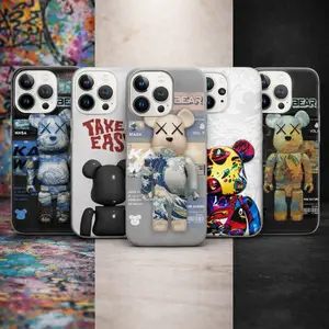Urban Bear Art Phone Case, Streetwear Graffiti Designer Toy Style Cover, Hype Aesthetic Case for iPhone 17 16 15 14 13 12 11 & Samsung Galaxy