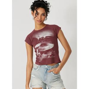 Cider Jersey Round Neckline Graphic Short Sleeve Tee SummerWins Dealsforyou