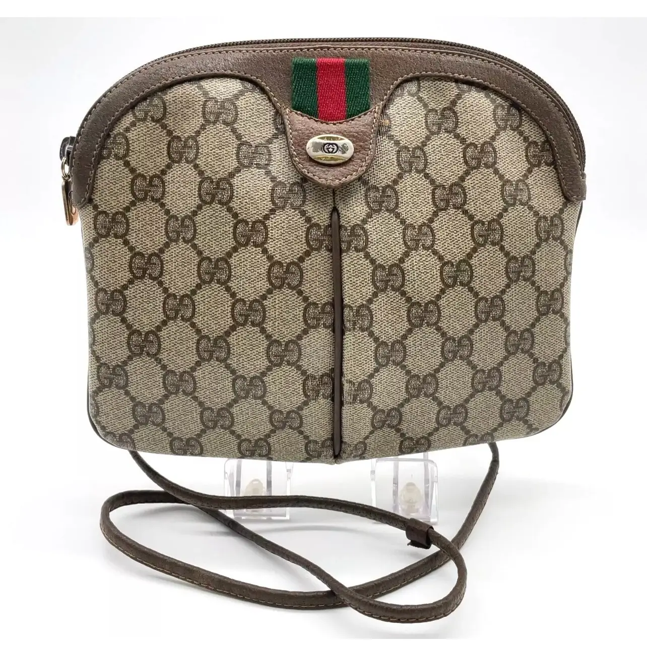 Pre-owned GUCCI Canvas Crossbody Bags GG PVC Sherry Line Beige 904.02.047 Crossbody Bag NS090154