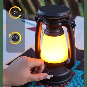 Portable Camping Lantern Rechargeable Atmosphere Lamp Outdoor Tent Light Retro Kerosene Lamp Portable