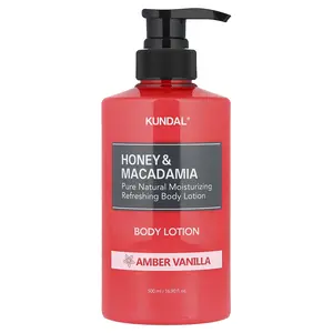 Kundal Honey & Macadamia Body Lotion, Amber Vanilla, 16.9 fl oz (500 ml)