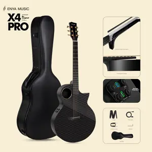 【Enya X4 PRO Acoustic Electric Guitar】41-Inch Full Size Carbon Fiber Cutaway Design, AcousticPlus Pickup System with Built-in Effects & Tuner, Includes Deluxe Hard Case, Leather Strap, Cable  Christmas Gift, TikTokShopHolidayHaul