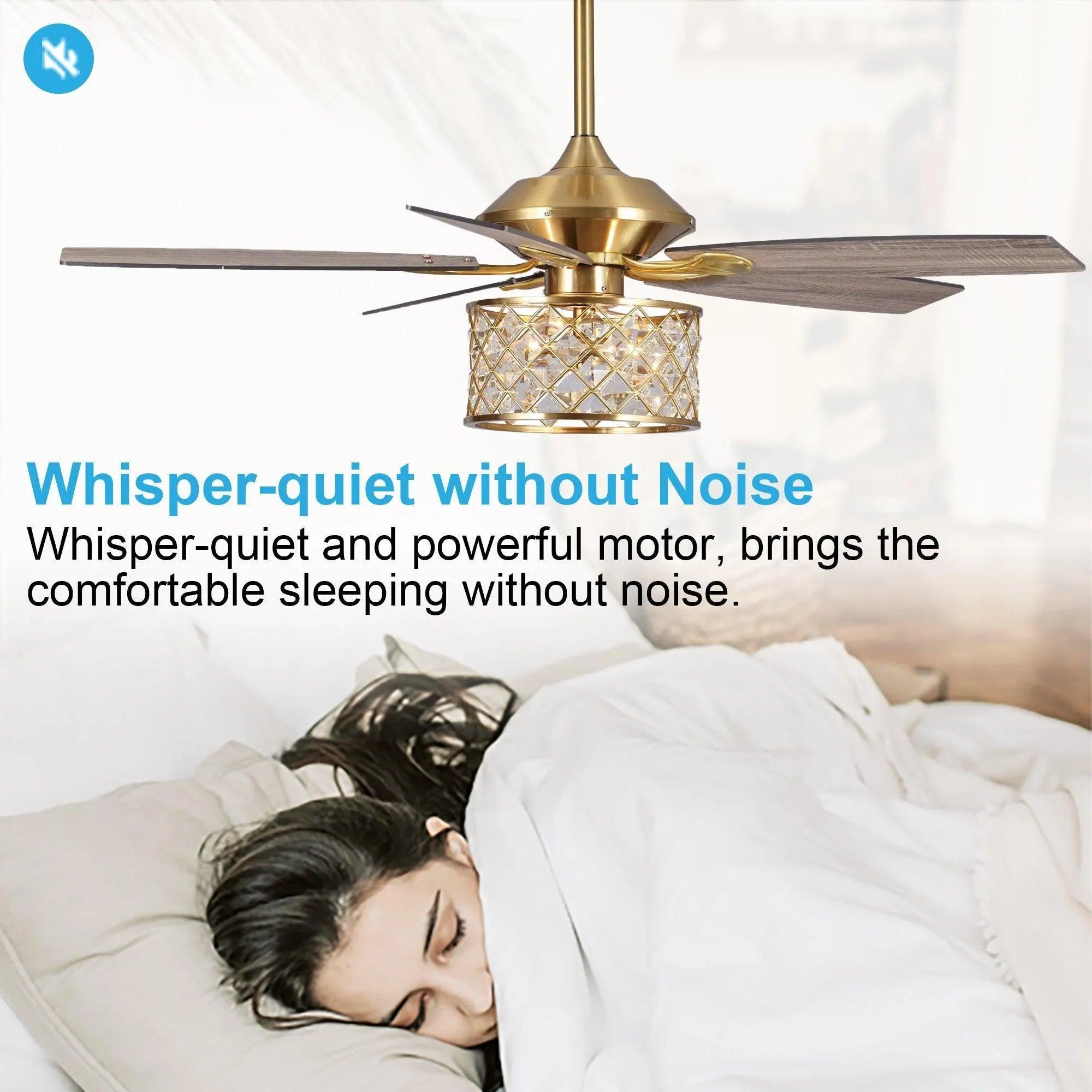 Luxurious 52-Inch Gold Ceiling Fan with Dimmable LED Light & Remote Control | Modern Elegant Home Decor Luxurious 52-Inch Gold Ceiling Fan with Dimmable LED Light & Remote Control | Modern Elegant Home Decor