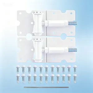 Heavy Duty Self-Closing Gate Hinges for Fence, Pack of 2 with Adjuster Tool, Self-Tapping Screws Included, Durable for Vinyl Wood Metal, Easy Installation Adjustable Tension