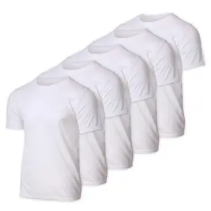 Men's Active Quick Dry Mesh Crew Neck T-Shirts 5 Pack Soft Breathable Cotton Fabric Short Sleeve Tee for Gym Running Sports Casual Summer