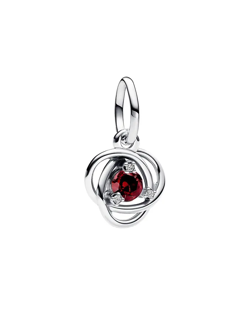 Pandora Moments Silver CZ Red Eternity Circle Dangle Charm