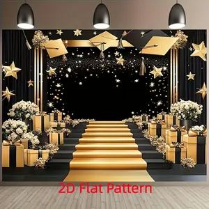 Graduation & Grad Celebration Backdrop – Classic Party Theme Tapestry, Wall Hanging, Photography Background, Polyester HD Print, Indoor, Outdoor, Home, Event Decor