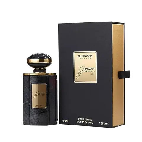Al Haramain Junoon Noir for Women - 2.5 oz EDP Spray, Women Arabian ,Long Lasting Arabic, Vanilla Musk Amber