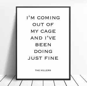 THE KILLERS MR BRIGHTSIDE LYRICS POSTER