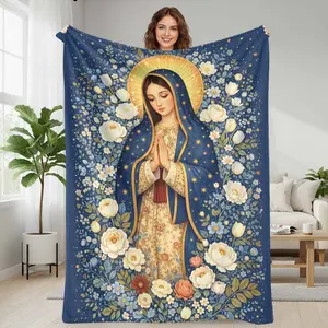 Sacred Floral Art Flannel Blanket  Elegant Halo and Bloom Pattern  Ultra Soft Warm Cozy Lightweight Plush Throw  Perfect for Bedroom  Living Room  Meditation Space  Spiritual Gift  Home Decor  Relaxing Moments