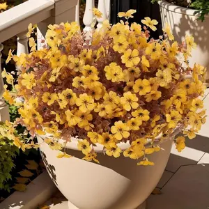 20pcs Realistic Artificial Flowers for Outdoors, UV Resistant Silk Fall Plants, FakeAutumn Floral Decor for Porch & Garden, Non-Fade Outside Decoration