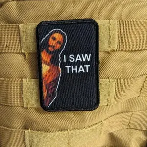 Jesus I saw that meme patch removable patch 2"x3" morale patch with hook and loop backing