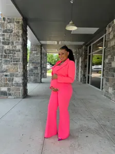 Custom Neon Salmon Power Suit