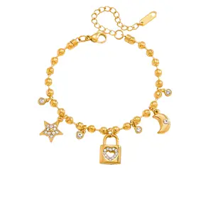 Star and Hearts Charm Bracelet