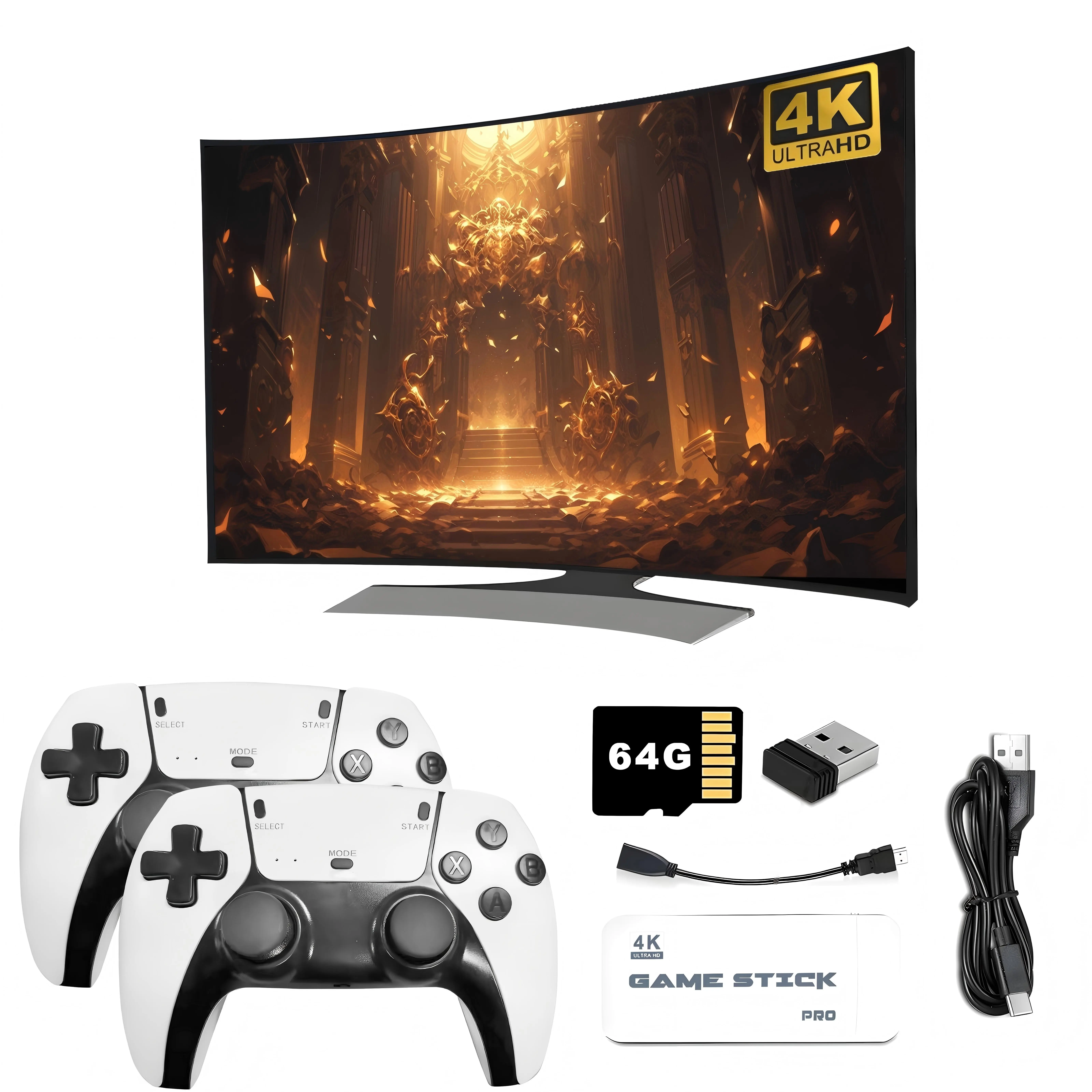 Retro USB Video Game Console - 2026 Plug & Play Home Gaming Console, Wireless Dual Controllers, Vintage Game Night Gadget, Unique Adult Gift (Birthday, Holiday) Compatible with TV/PC/Monitor