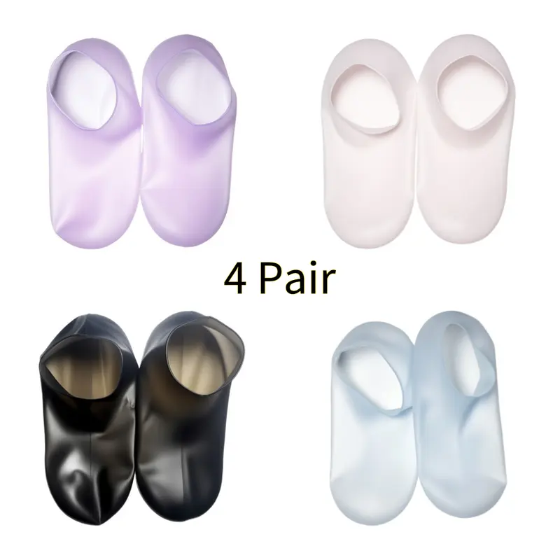 4 Pair of Silicone Foot Care Socks Anti Cracking Moisturizing Gel Socks Cracked Dead Skin Remove Protector Pain Relief Pedicure Tools