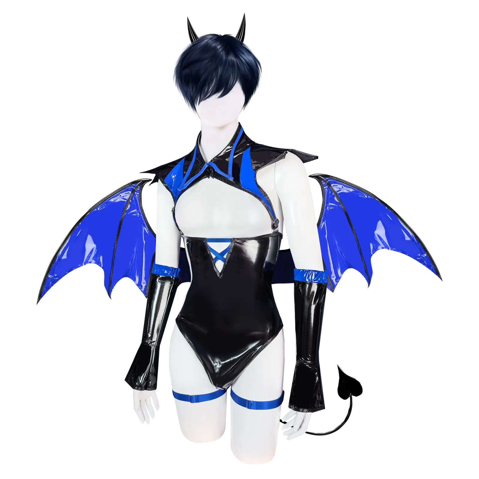 Pre-sale Dark Horn Succubus Costume (5-Piece Set) AS04 Velombrance From Koruraclub Blue Black summerwins Bodysuit Cosplay