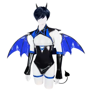 Pre-sale Dark Horn Succubus Costume (5-Piece Set) AS04 Velombrance From Koruraclub Blue Black summerwins