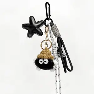 [TikTok Viral] Leshanxing Y2K Furry Soot Sprite Bag Charm | Faux Leather Star Pendant with Carabiner | Aesthetic Backpack & Car Accessory Keychain | Quirky Anime Dust Bunny Vibe | Perfect Gift for Bestie | Small Batch Craft