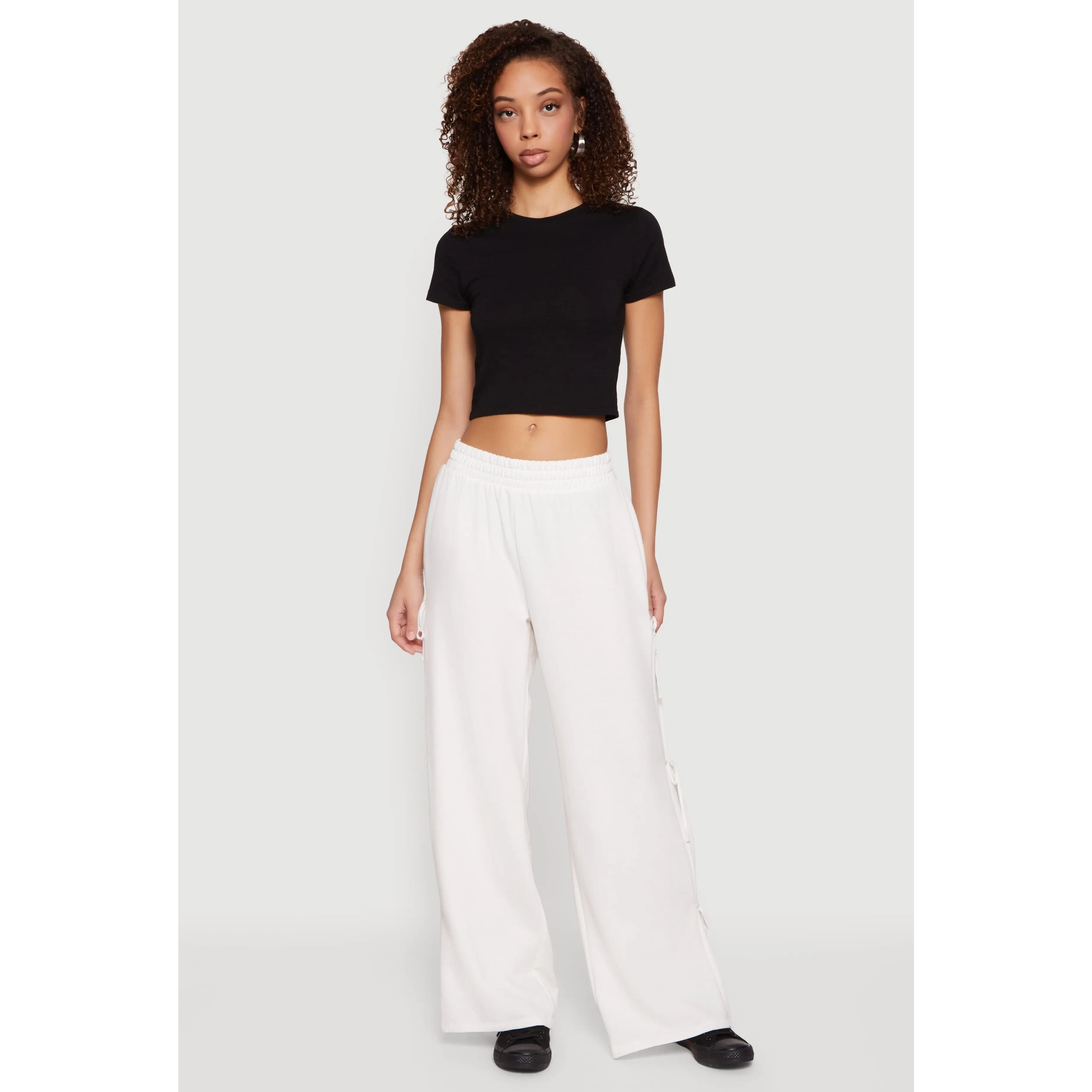Bow Side Tie Pull On Sweatpants