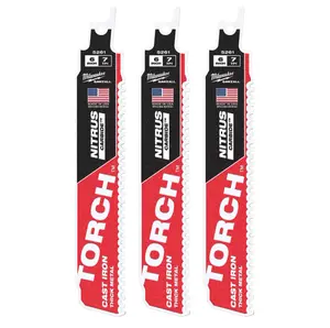 Milwaukee 48-00-5361 3PC 6" 8 TPI TORCH Cast Iron SAWZALL Blade