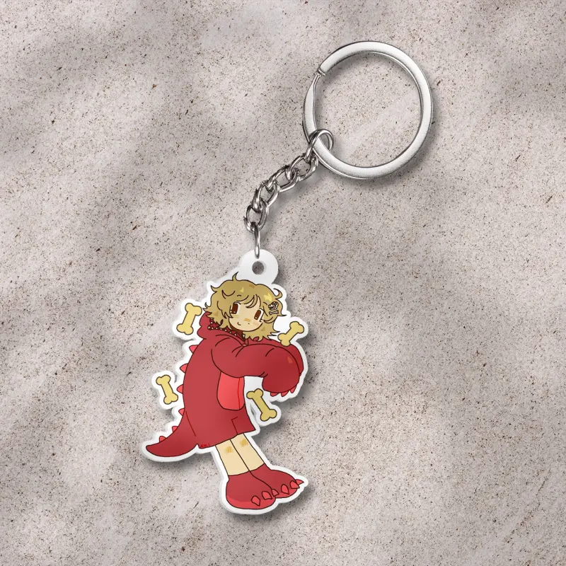 Dino Shelly dandy's world keychain, shellydandysworld