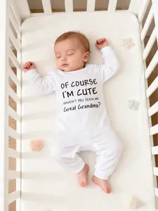 Newborn Baby Clothes Boys Girls Cartoon Letter Print Cute Long Sleeve Romper  Adorable Infant Onesie  Letter Print Bodysuit Comfortable and Stylish