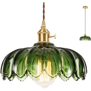 Glass Pendant Light  Light Fixtures, Glass Pendant Lights Kitchen ,  Pendant Light, Modern Chandelier Pendant Shade Green Light Fixture for Bedroom Hotel Dining Room