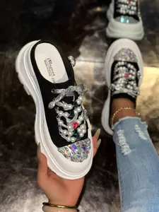 Women's Fashion Casual Slippers, Artificial Pearl Rhinestone Decor, One-Step Design, Perfect for Various Daily