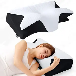 Memory Foam Neck Pillow, 1 Count Breathable Orthopedic Ergonomic Memory Foam Neck Pillow, Comfortable & Supportive Sleep Pillow for Side & Back Sleepers