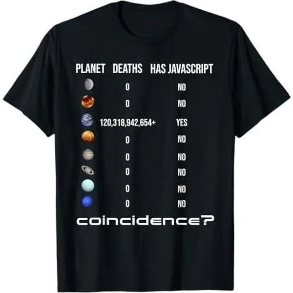 Funny Javascript Joke Programmer T-Shirt JS Web Developer
