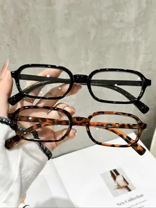 Classic Elegant Unisex Small Frame Glasses, Suitable for Office, Daily Life, TV Watching, Casual Style, All Seasons, Leopard Pattern, Leopard Pattern Eyeglasses