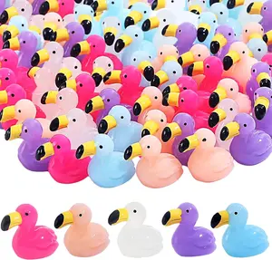 Flamingo 50pcs Mini Resin Figurines - Cute Tiny Resin Animals for Craft Dollhouses, Fairy Tale Gardens, Multiple