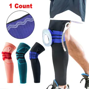 1Pcs Full Leg Knee Brace Compression Sleeve Support with Patella Gel Pads & Side Stabilizers, Sports Knee Sleeve