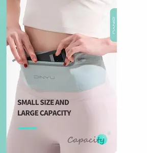 Unisex Running Waist Pack Lightweight Reflective Phone Pouch 3 Pockets Adjustable Invisible Fitness Belt Bag for Night Morning Jogging Hiking Gym Durable Design Men Women Running Accessory Sleek Sporty Look