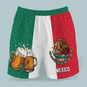Mexico Flag Sport Short Beach Shorts Swim Trunks Size S-5XL, Simple Style, Layer-Friendly, Works in Any Weather