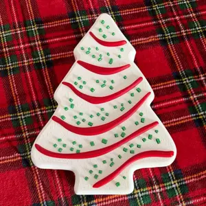 Little Debbie Christmas Tree Snack Cakes Storage Bin Box. FREE EARRINGS!