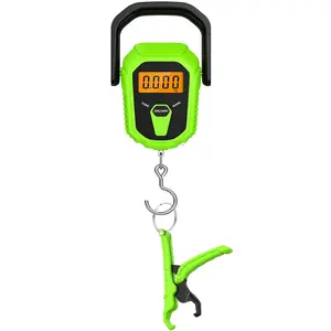 Fish Scale with Lip Gripper,  Digital Fish Scale, 110lb/50kg  Fish Weight Scale, Portable Luggage Scale with Tape Measure, LCD Backlit, , for  Fishing, Green