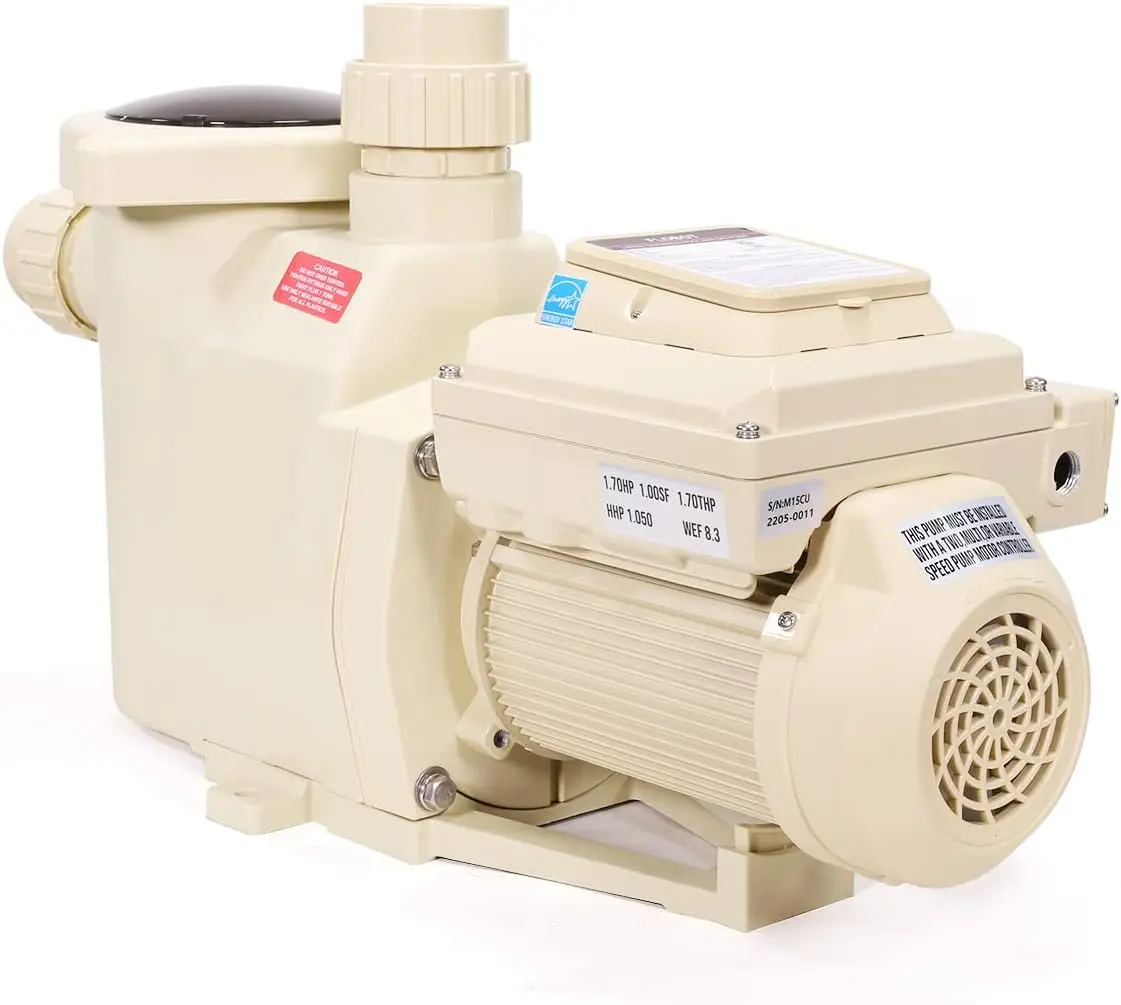 XtremepowerUS 1.5HP Variable Speed Inground Swimming Pool Pump - 1.5hp Power, Energy Star Certified, 230V High-Flo for Pools & Spas, Circulation Solution, Includes Fittings (1.5/2" Size), Set Pack