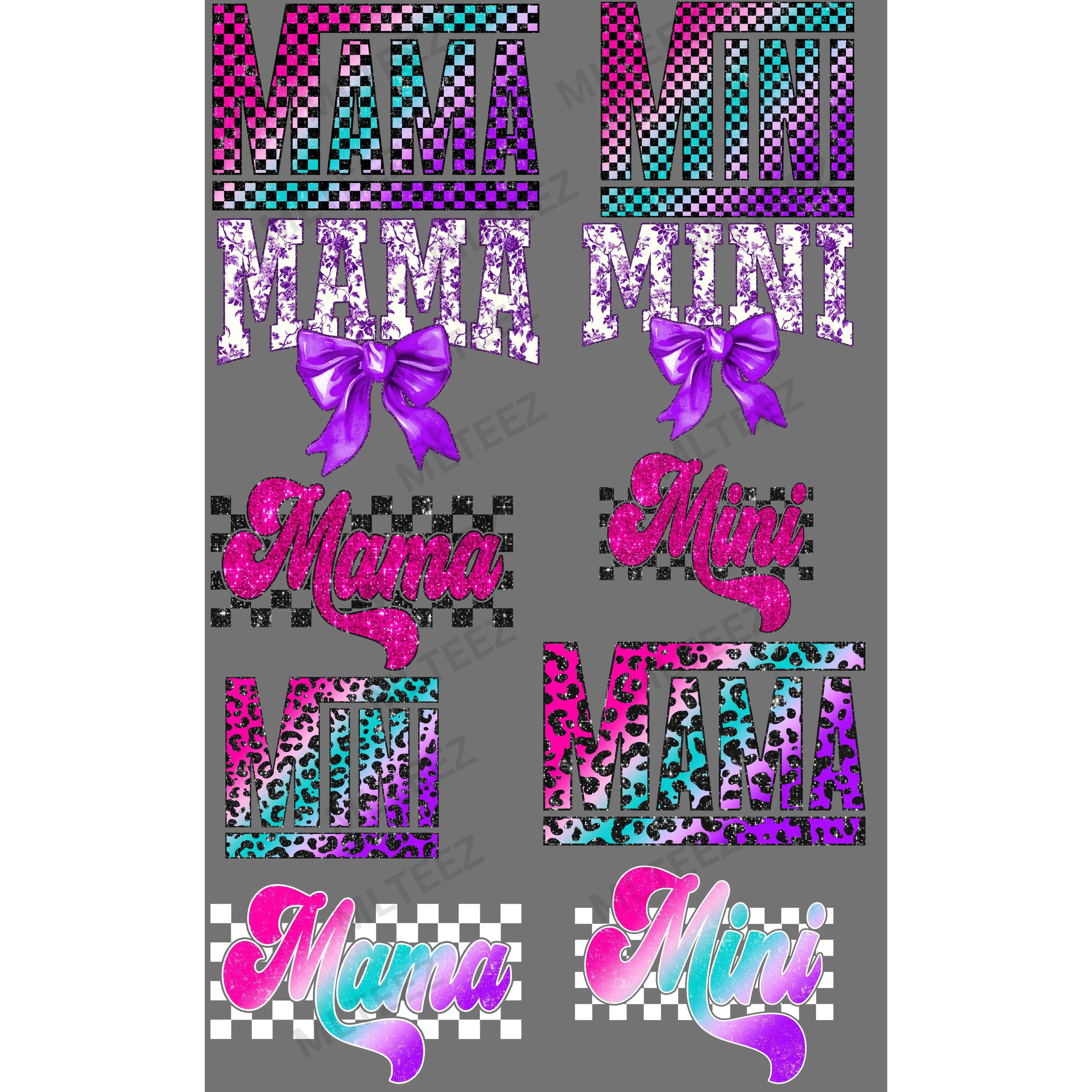 MAMA & MINI (2) PREMADE GANGSHEET  - 22X36 DTF TRANSFERS - DIRECT TO FILM
