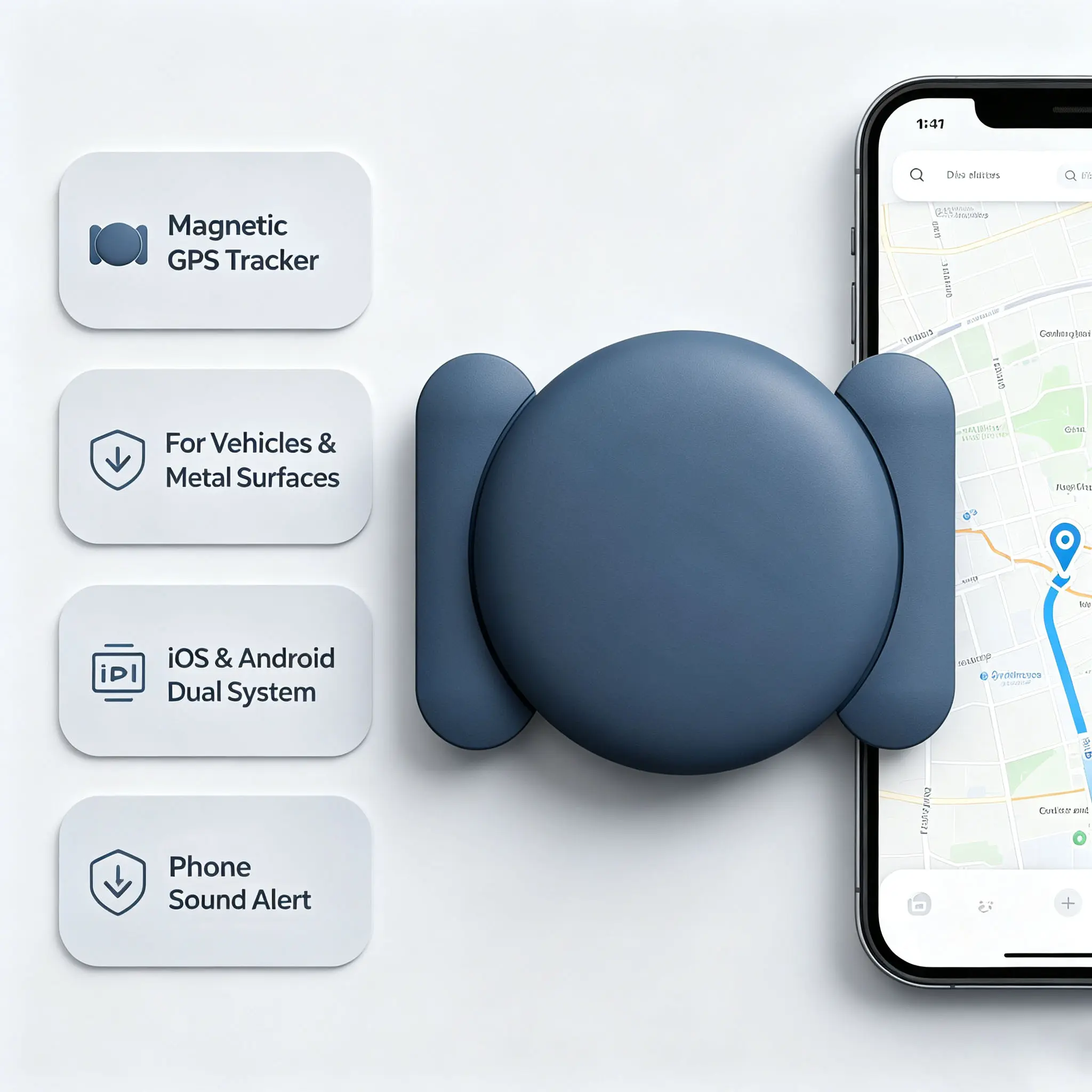 Mini Concealed Magnetic Waterproof Wireless Smart Security GPS Car Tracker - Undetectable Tracking Device for Cars Hidden, No Monthly Subscription, Anti-Loss Vehicle Locator, Security Gps Tracker, Smart Tracker